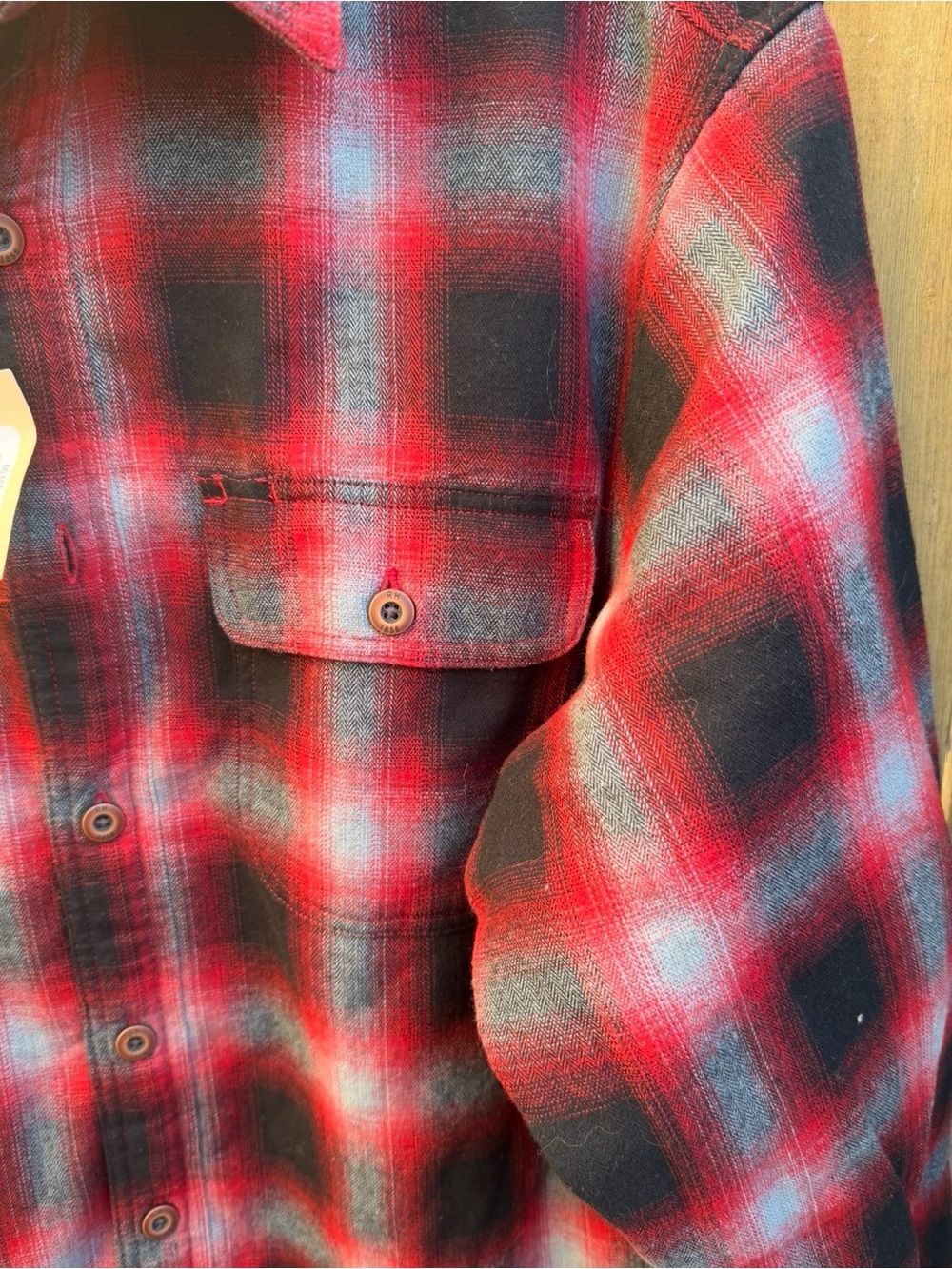 NWT RedHead Brand Red & Black Plaid Heavy Flannel Shirt size M - Picture 2 of 5